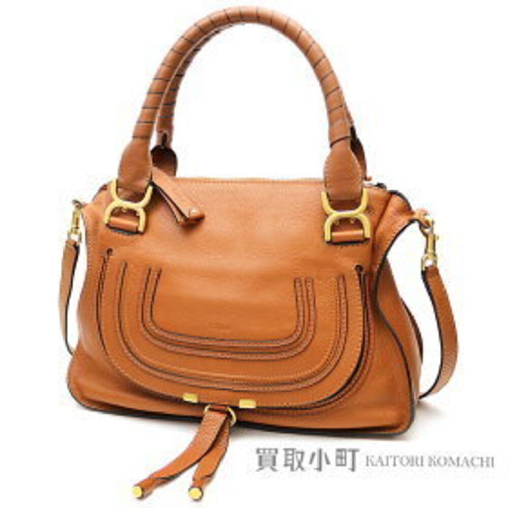 Chloe Marcie Handbag Grained Calfskin Classic Bag Tote Crossbody Brown